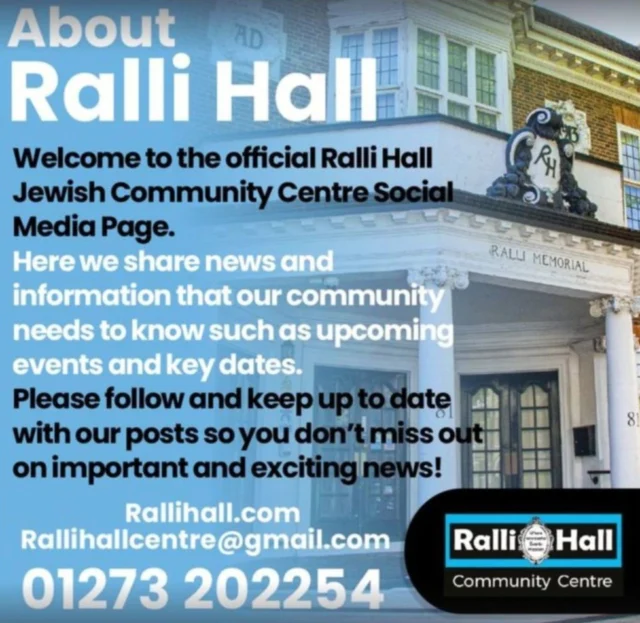 Please share details of our page to any friends who may be interested in our social events - we'd love to expand our friendly, sociable Jewish community and keep everyone up to date with the wide variety of events here at Ralli Hall 😊

#love #instagood #jewishcommunity #jewishlife #jewishheritage #jewishtraditions #jewishpride #Hove