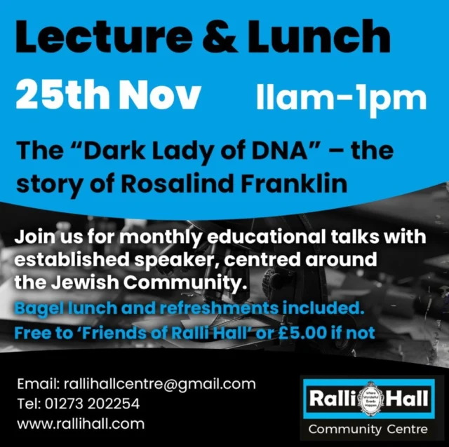 NEXT MONDAY (25th) at Ralli Hall. 

This will be fascinating - don't miss it, there's still time to book your space 😃

#JewishCommunity #Talks #JoinUs